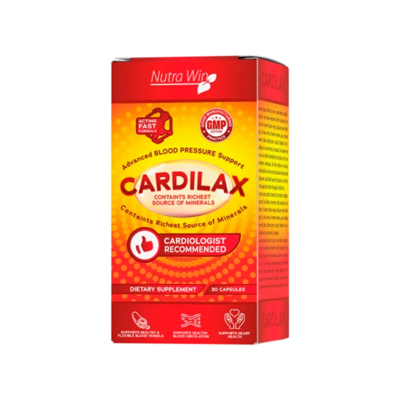 Cardilax — caja del suplemento dietético, apoyo cardiovascular, 30 cápsulas