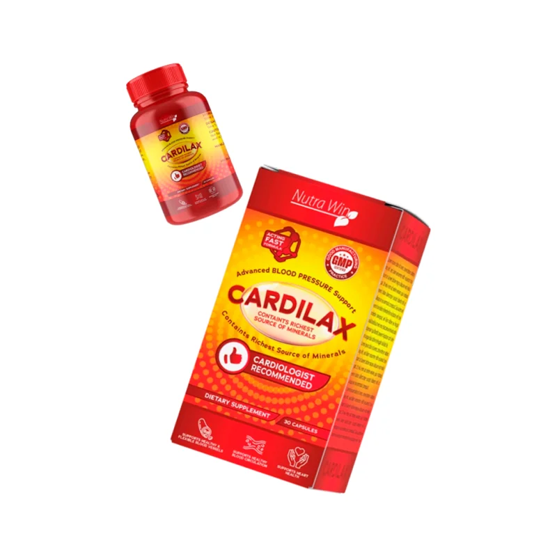 Cardilax — caja y frasco del suplemento dietético en cápsulas, vía oral